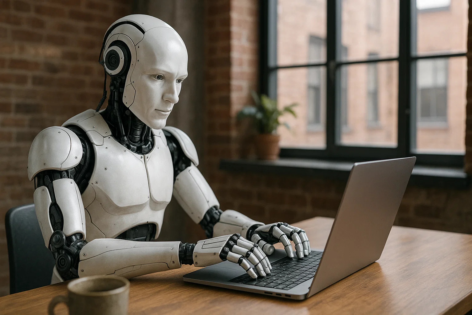 KI Roboter schreibt Blog