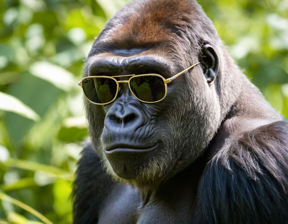 Menschliche Einflüsse auf Tierverhalten und Erscheinung - Der Gorilla mit der Sonnenbrille: Ein faszinierender Blick auf tierische Mode und ihre Bedeutung in der Natur