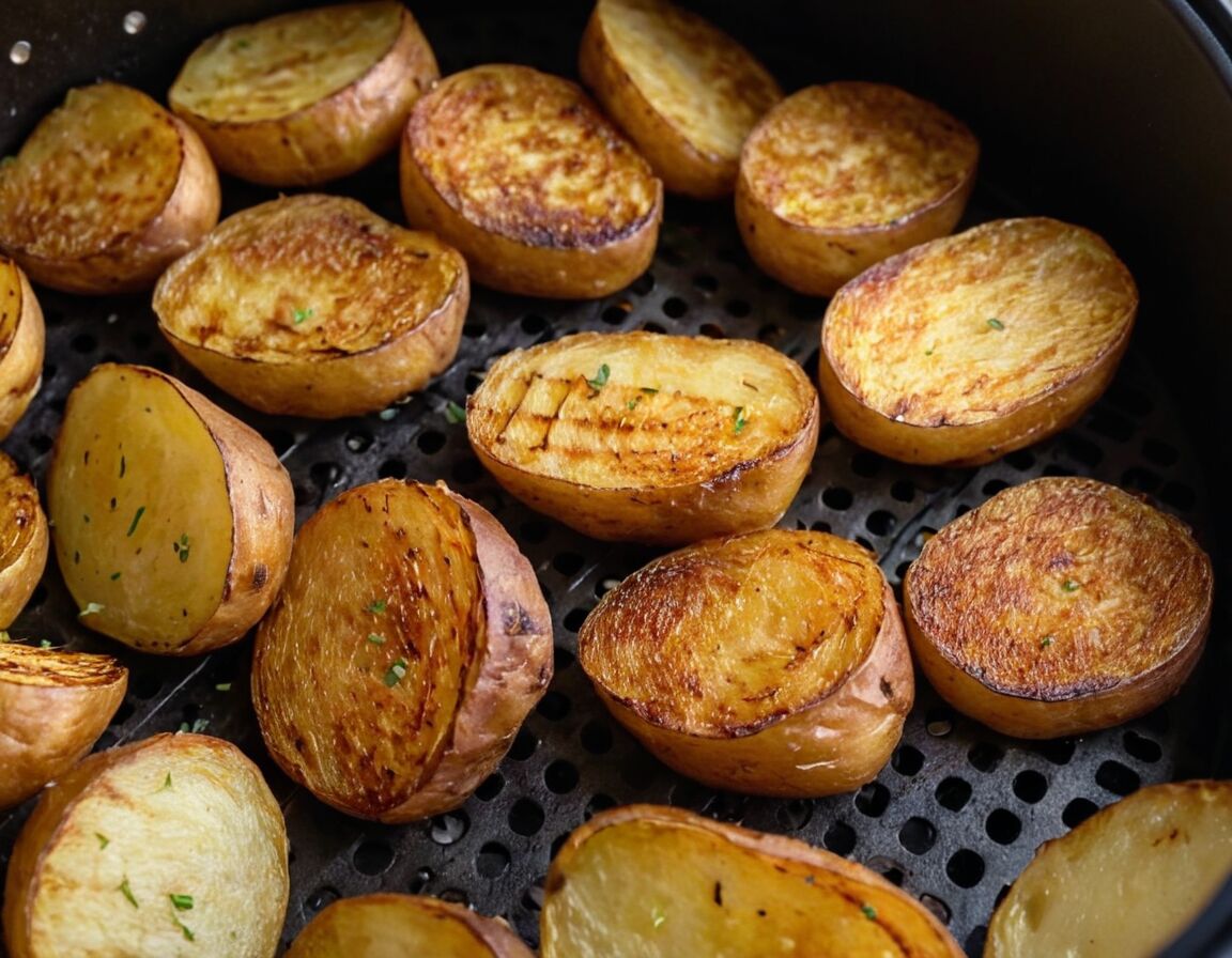 Kartoffeln gleichmäßig in den Korb legen - Kartoffeln in der Heißluftfritteuse: Knusprige Rezepte für gesunde Genussmomente