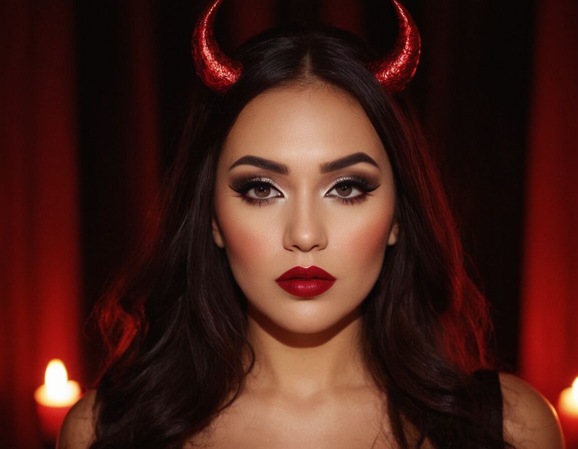 Augen mit dunklen Tönen intensivieren - Teufel schminken für Frauen: Einfache Schritt-für-Schritt-Anleitung für beeindruckende Halloween-Looks