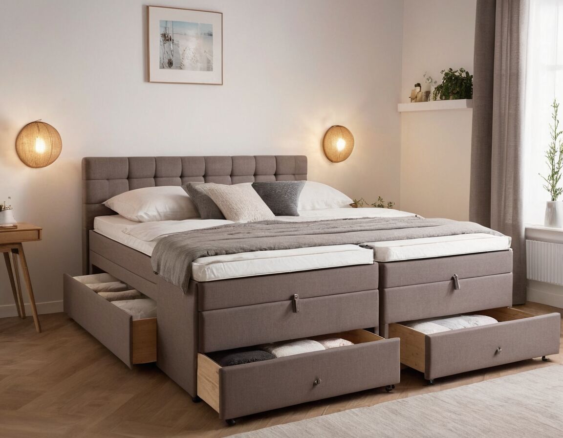 Einfache Bettkastenfunktion mit leichtem Zugriff - Boxspringbett 140x200 mit Bettkasten: Der perfekte Schlafkomfort für kleine Räume