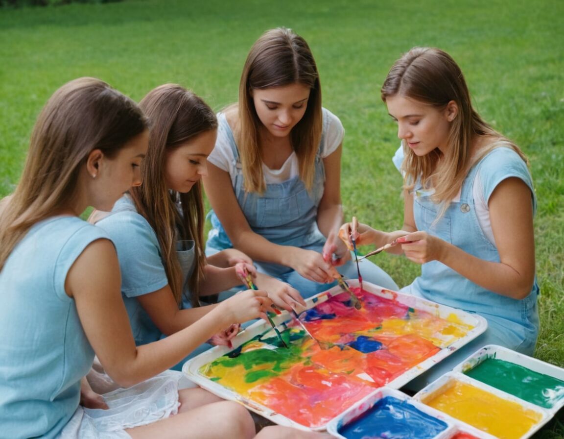 Mit Fingerfarben abstrakte Kunstwerke schaffen - Kreative Ideen für 4 Mädchen: Fingerfarben für unvergessliche Kunstprojekte