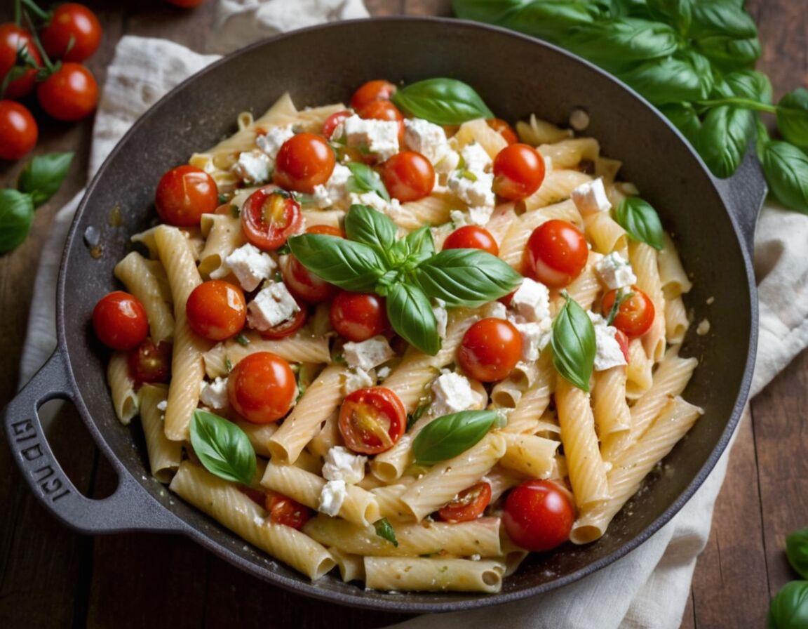 Kurz köcheln lassen, bis alles cremig ist - One Pot Pasta Feta: Das einfache Rezept für ein köstliches Abendessen in nur 30 Minuten
