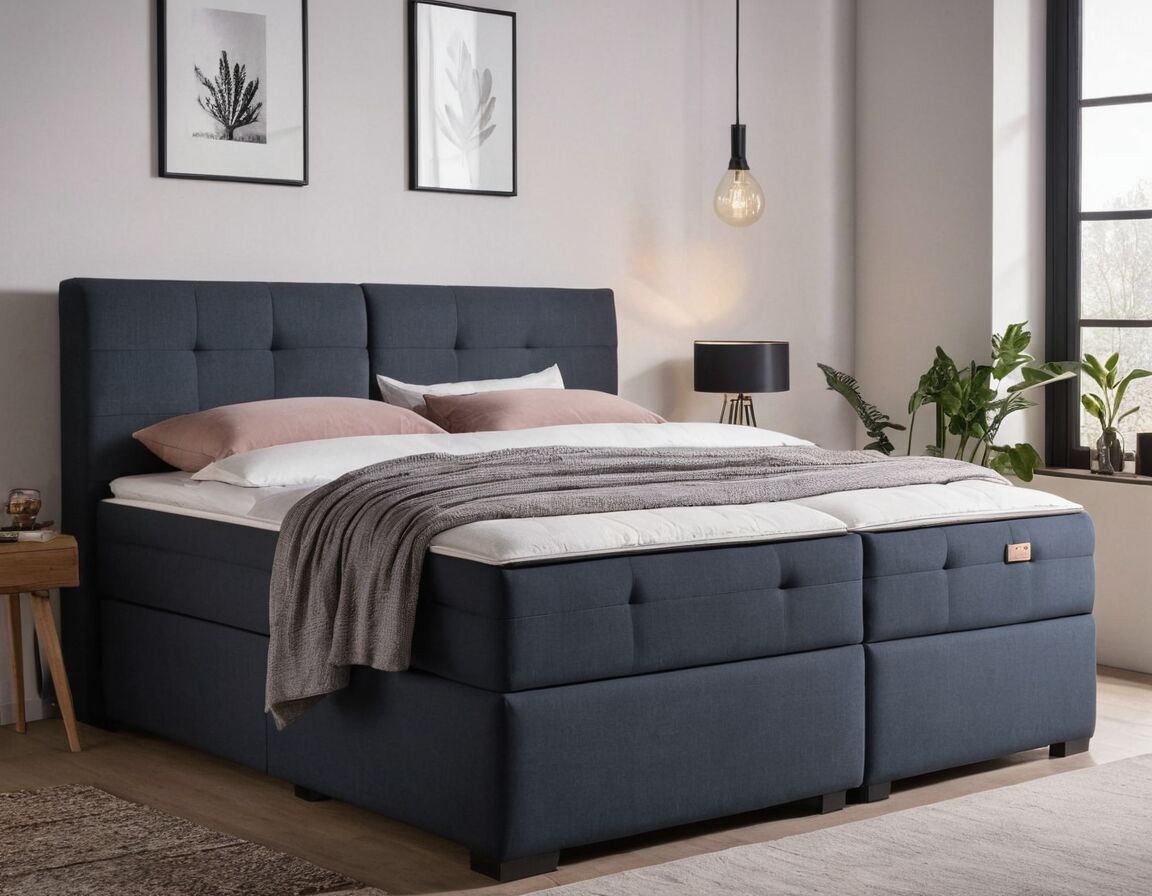 Schlichte Optik passt zu verschiedenen Einrichtungsstilen - Boxspringbett 140x200 mit Bettkasten: Der perfekte Schlafkomfort für kleine Räume