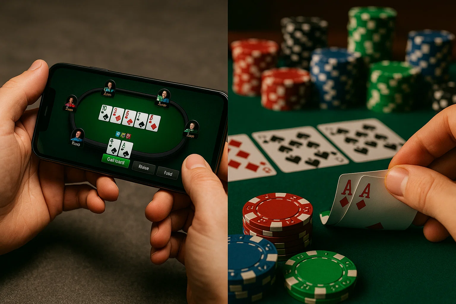 Online Poker vs. Live Poker