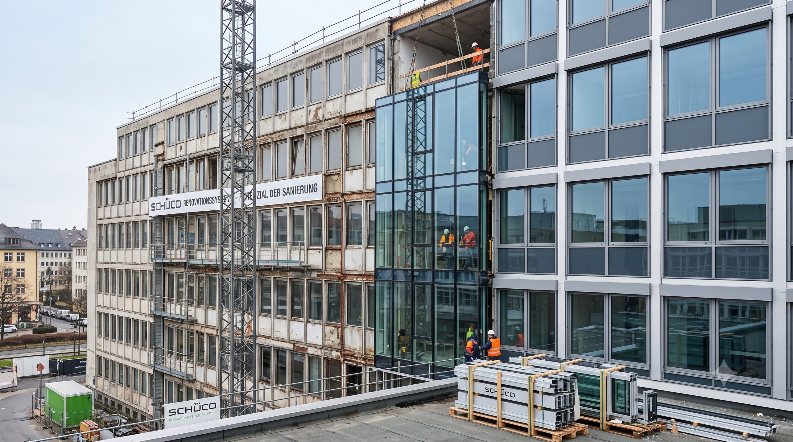 Sanierung von Bürogebäuden im Sinne des Adaptive Reuse. Das Potenzial der Schüco Renovationssysteme